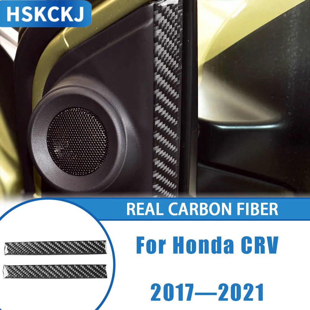 

For Honda CRV 2017—2021 Car Accessories Carbon Fiber Inner A-pillar Door Post Strip Decals Interior Cover Trim Modified Sticker
