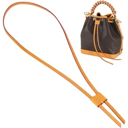 Genuine Leather Drawstring Strap for Noe Bucket Bag, 36.2 Inch Detachable Purse Pull String Strap Replacement DIY Crochet Bag