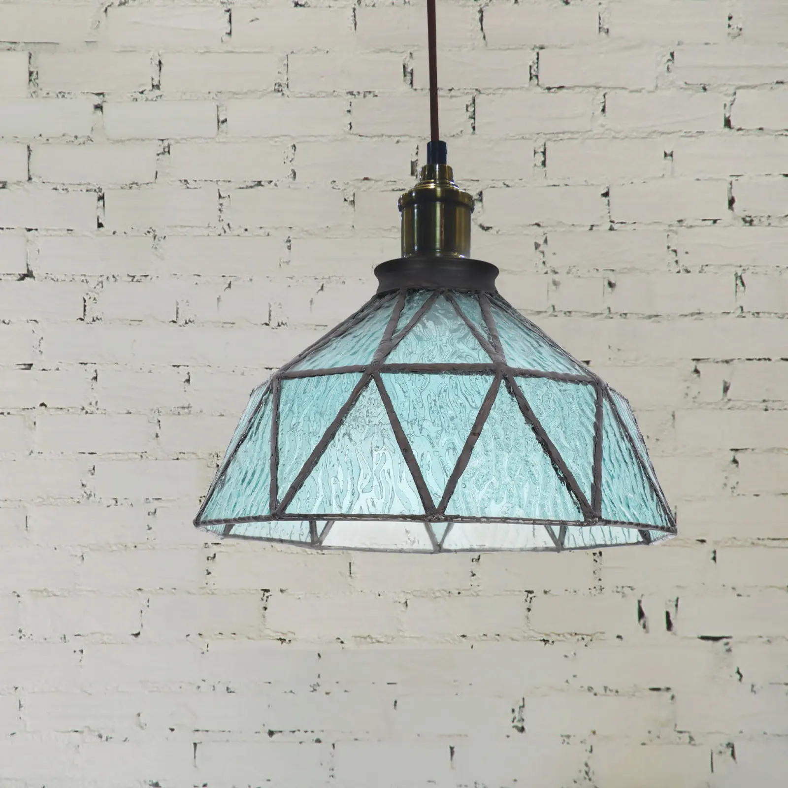 

Glass Pendant Light Shade Vintage Style Ceiling Lamp Cover Replacement Decorative Bulb Cage for Living Room Bedroom