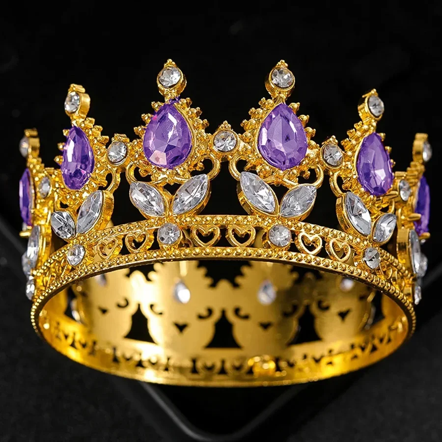 التيجان الكريستال الباروكي والتيجان كعكة توبر ديكور أنيق كعكة الزفاف الأميرة عيد ميلاد الديكور لوازم الحفلات #3