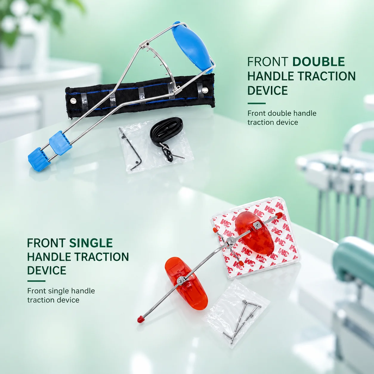Professional Adjustable Orthodontic Face Mask Headgear Single/Double Lever with Chin Cup Facebow for Dental Clinic Use