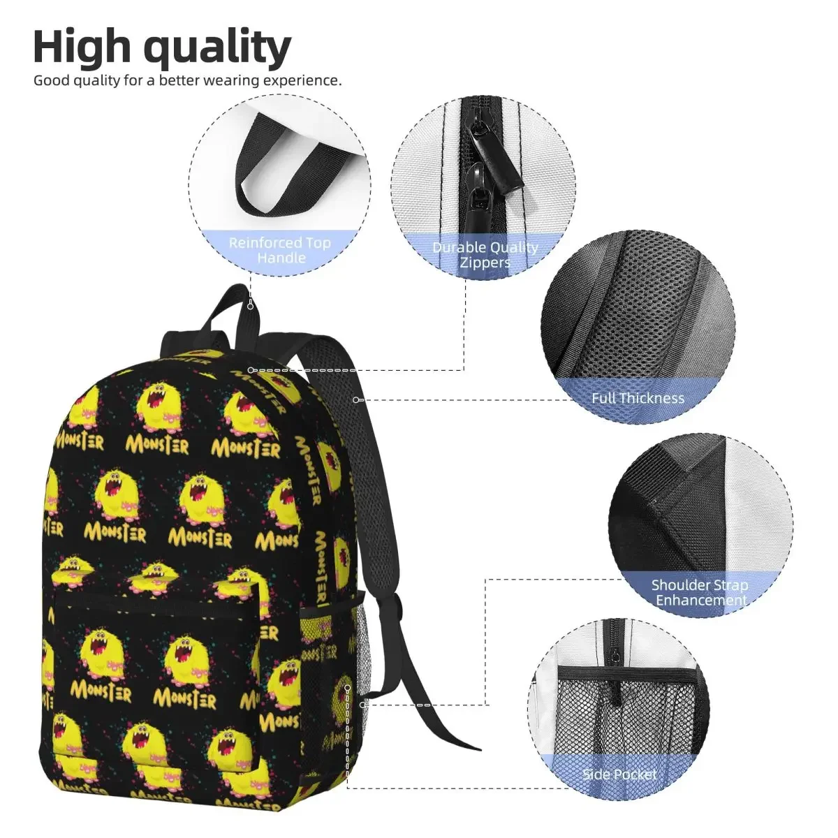 My Singing Monster Cartoon Backpack Daypack Large Capacity Boys Girls BookBag School Bag Shoulder Bags for Men Women
