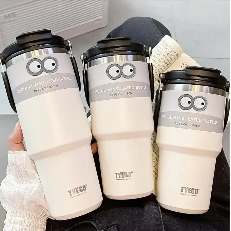 TYESO Coffee Cup 600/750/900/1050/1200ML Car Travel Mug Vacuum Flask Thermo  Water Bottle Cold And Hot Insulated Cup Sports Mug - AliExpress 15