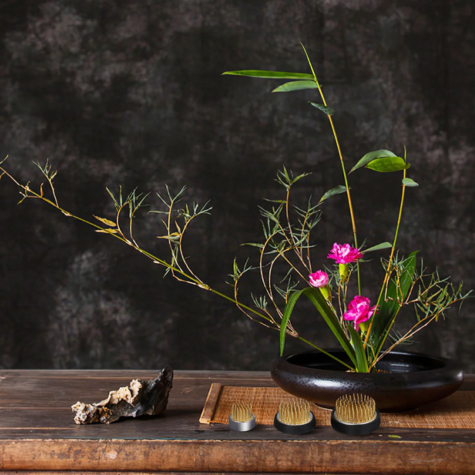 

3Pcs Flower Frog Base Round Stem Holder for Floral Arrangement Fixation Tools Vase Decor Japanese Flower Arranging Accessories