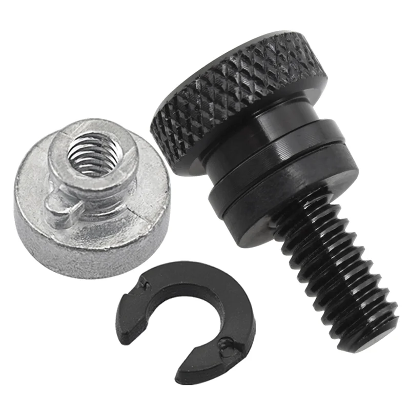 1/4In Black Rear Fender Passenger Seat Bolt Tab Screw Nut for Sportster XL 883 1200 Fatboy Road King Softail Accessories