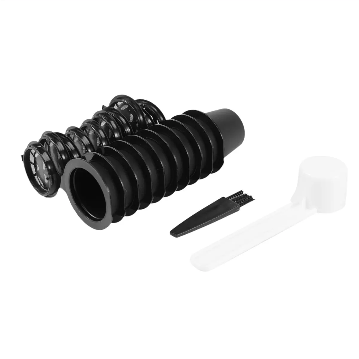 CLIM 10 Pcs Filtros de Cápsula de Café Recarregáveis Reutilizáveis para com Colher Escova Acessórios de Cozinha Filtro de Café Preto