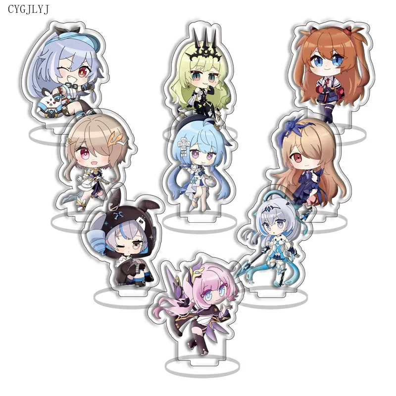 9pcs/set Game Honkai Star Rail Arcylic Stand Robin Aventurine Firefly Acheron Black Swan Kawaii Figure Key Chain Cosplay Props