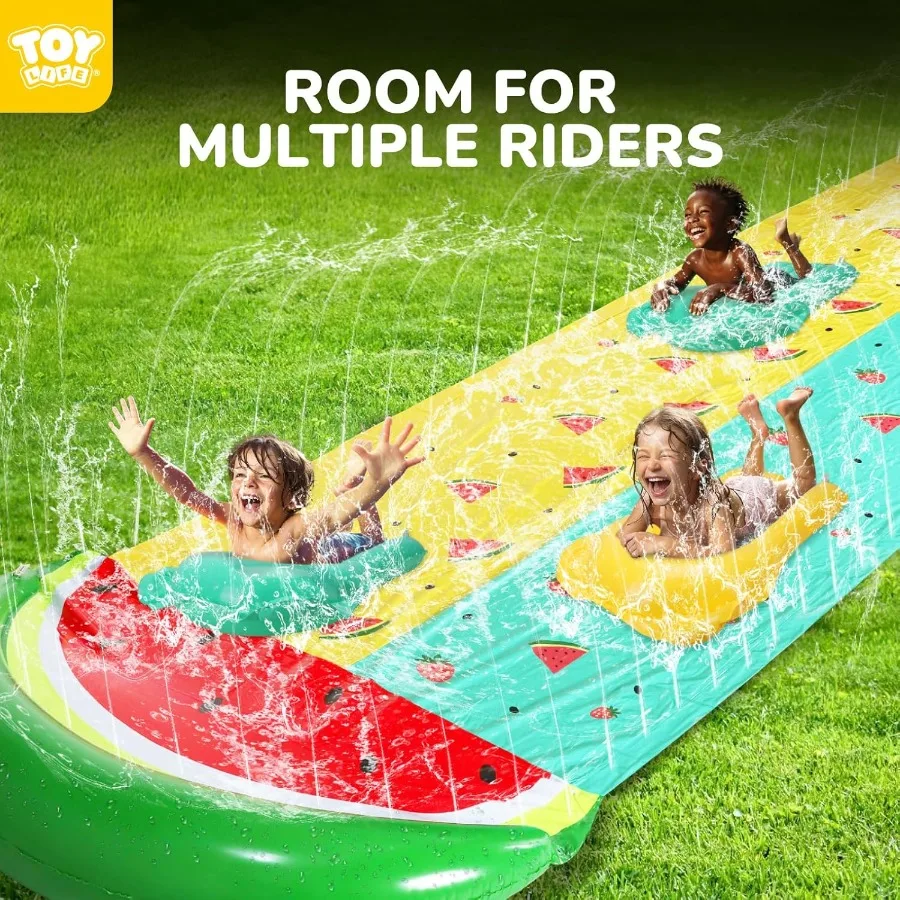 TOY Life Summer Slip Slide - Tobogán de quintal para idades de 4 a 8 anos, jogo aquático ao ar livre com escorregador e brinquedos