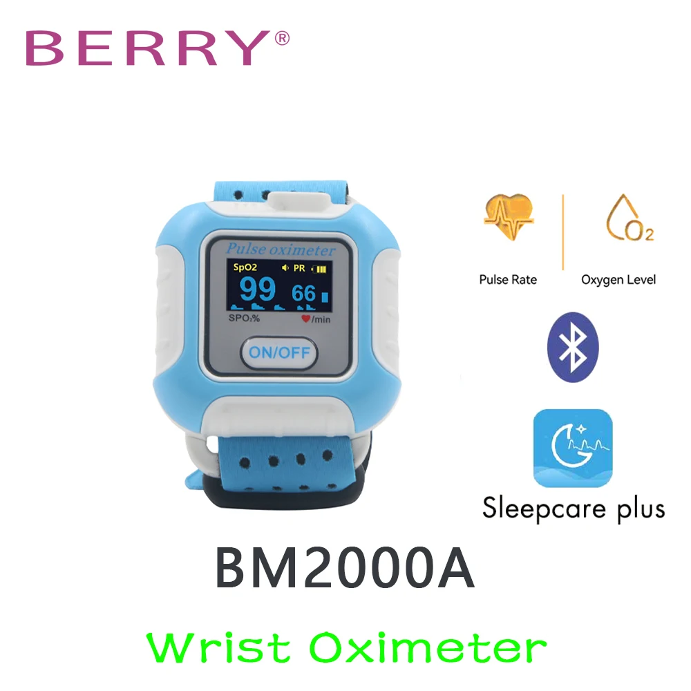 

Berry BM2000A Apnea Syndrome Wrist Pulse Heart Rate Oximeter Oled Display Bluetooth Diagnosing Sleep Apnea Tester Medical Care