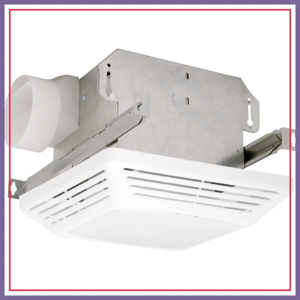 

Powerful Exhaust Bath Fan with Light, White Finish for Ventilation