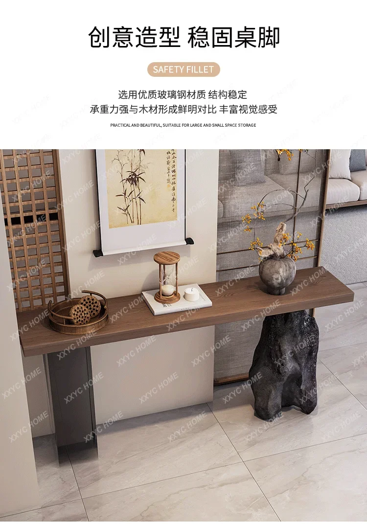 

HMJSolid Wood Entrance Table Entrance Against the Wall Entrance Simulation Stone Legs