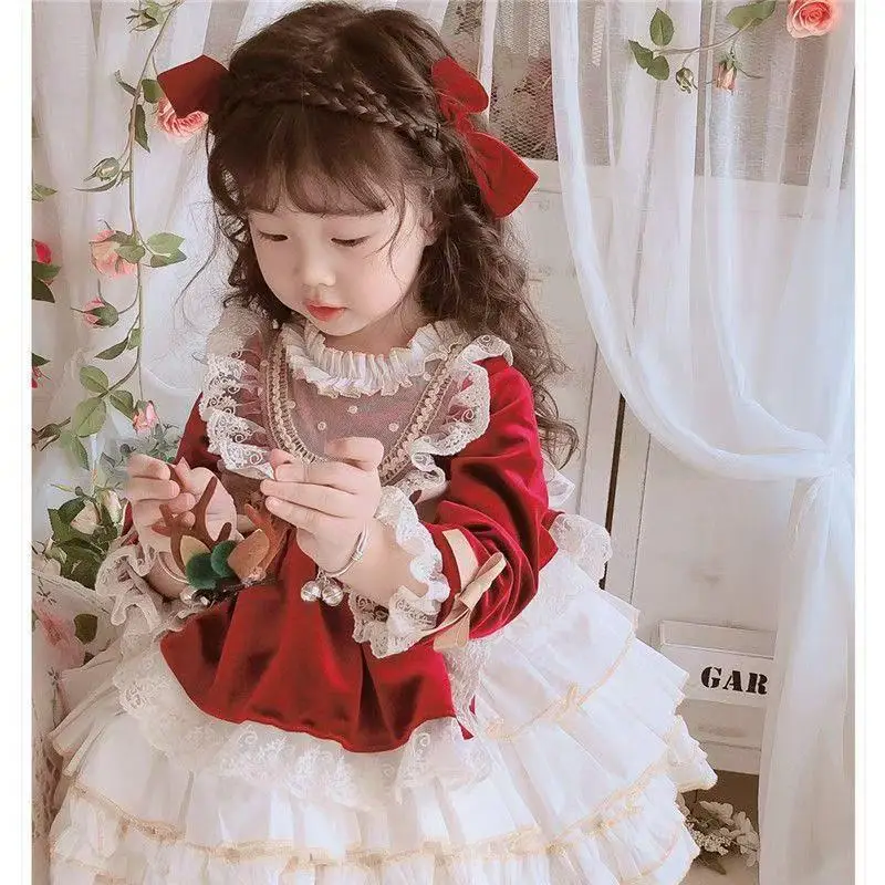 

Children Clothing Girl Lolita Princess Dress Birthday Party Dress Baby Performance Children Fluffy Dress Fashionable 80-150CM