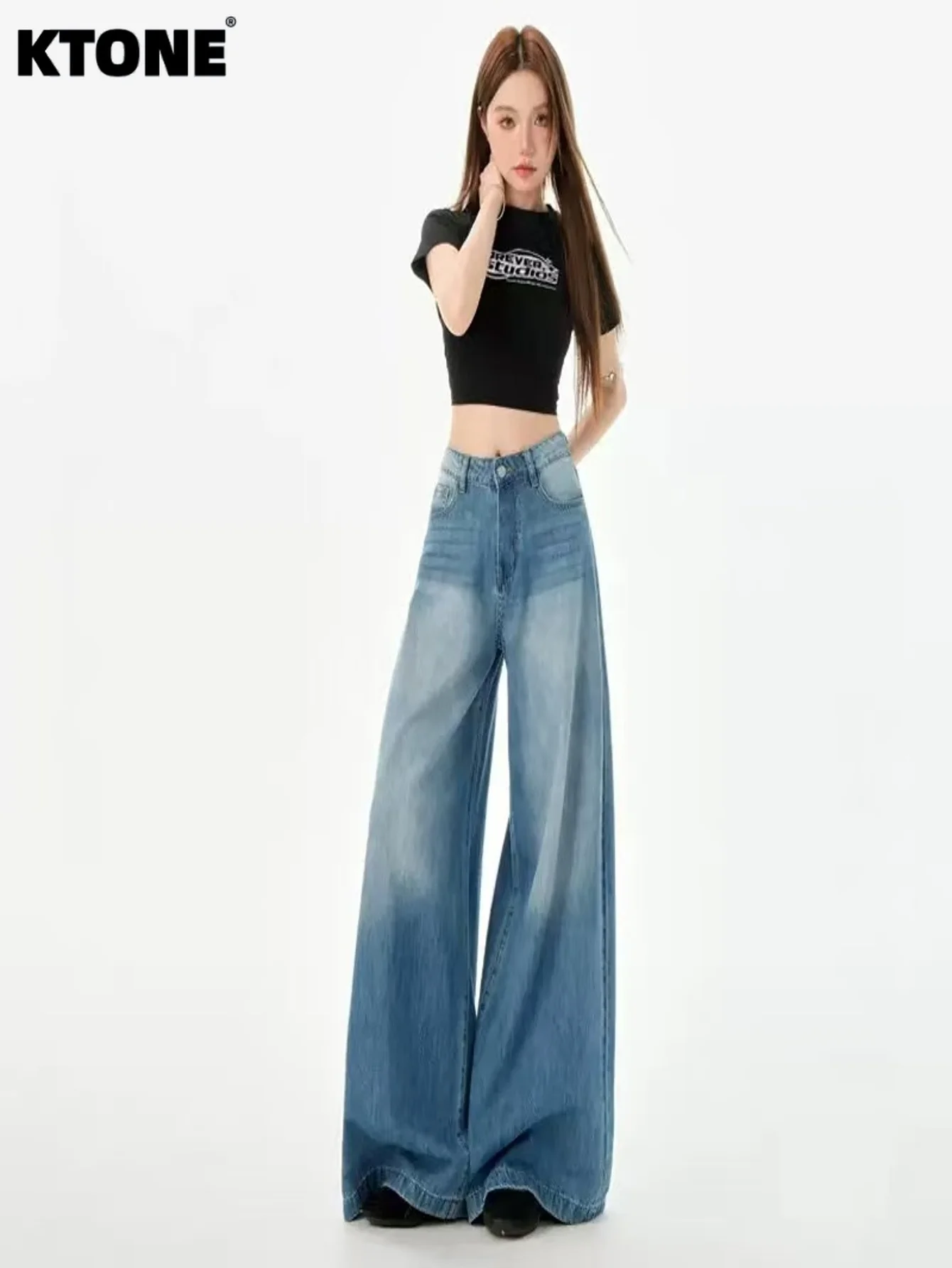 

Hip Hop Jeans Men's Blue Baggy Jeans Light Retro Drip Original No accessories or belts included