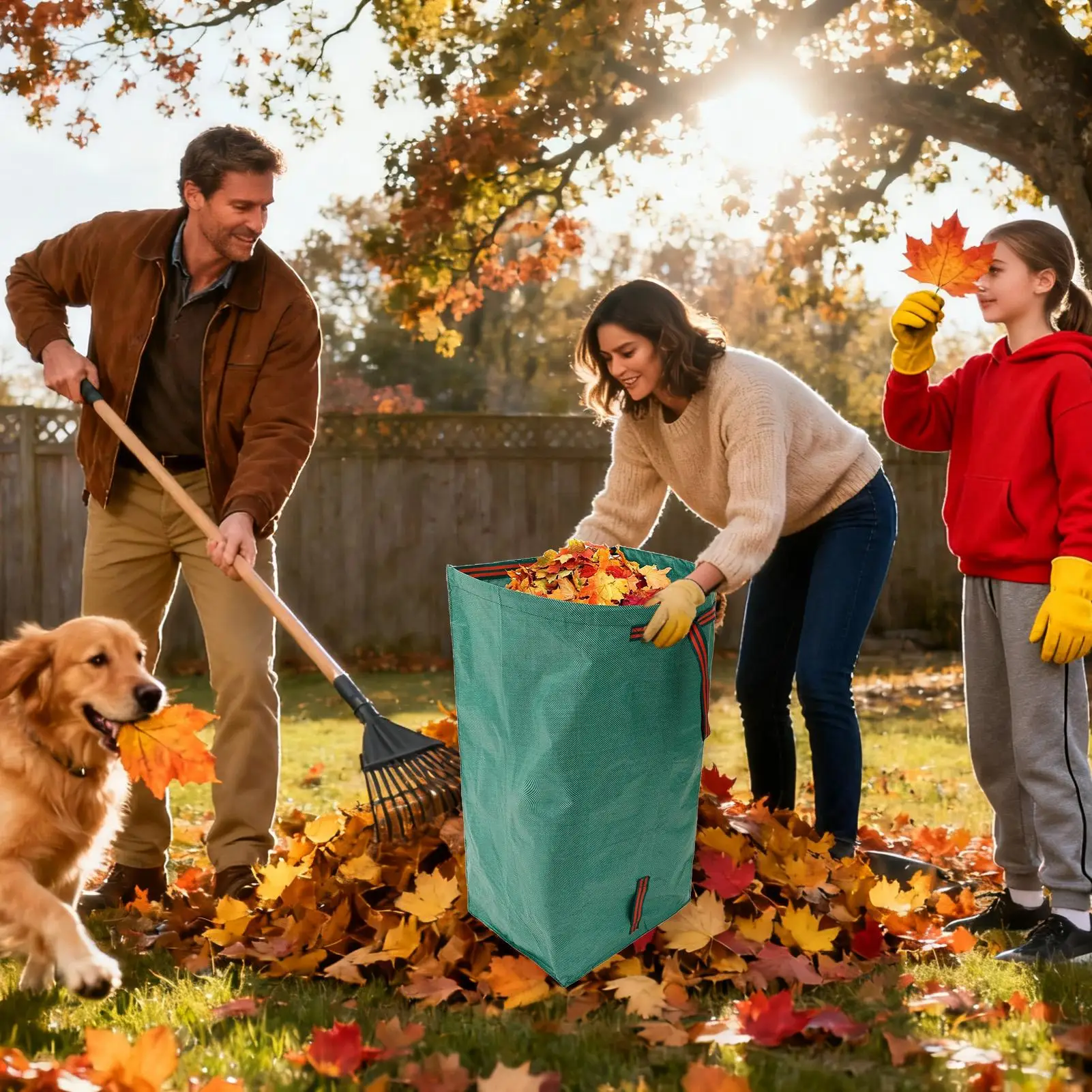 

Сумки для двора, складной контейнер большой емкости, 2 шт., 270 л, портативный дворовый мусорный бак для обрезки ветвей, мусора, ландшафтного дизайна