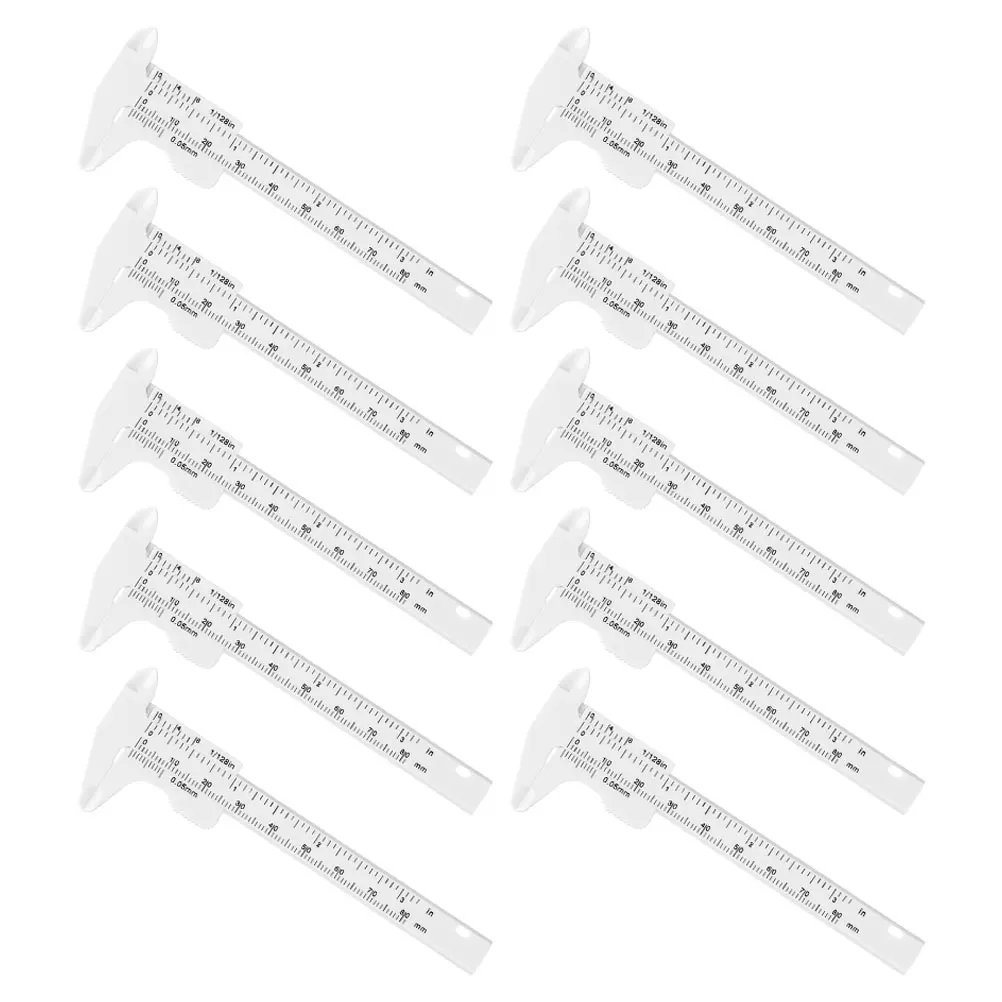 

10pcs Eyebrow Measuring Ruler Plastic Calipers Sliding Pocket Facial Stencil Mapping Tool Simple Practical Measuring