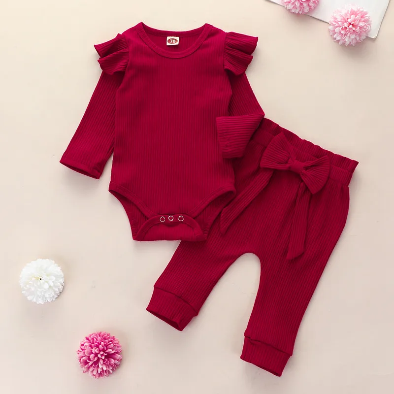 Ropa infantil de otoño para niña, conjuntos de pantalones, primavera y otoño, conjuntos de ropa superior e inferior para niños recién nacidos,