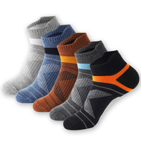 5 Pairs High Quality Men Ankle Socks Summer Outdoor Casual Cotton Socks Short Breathable Black Ankle Socks Running Sports Socks