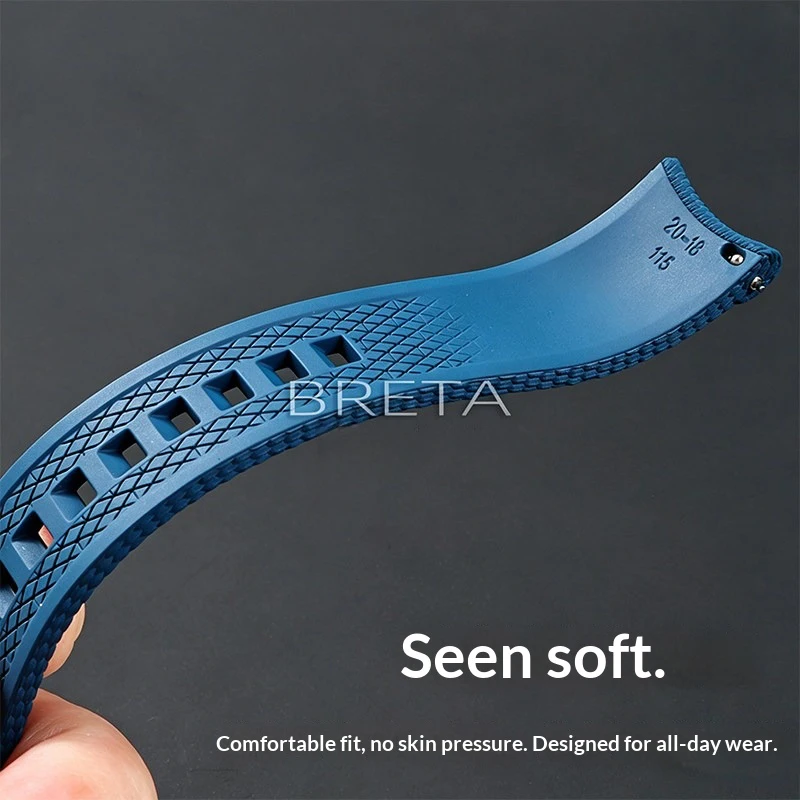 Braided Texture FKM Fluororubber Replacement Watch Band Fit for Tissot Seastar 1000 T120.407 T120.607 Men's Watch Accessories