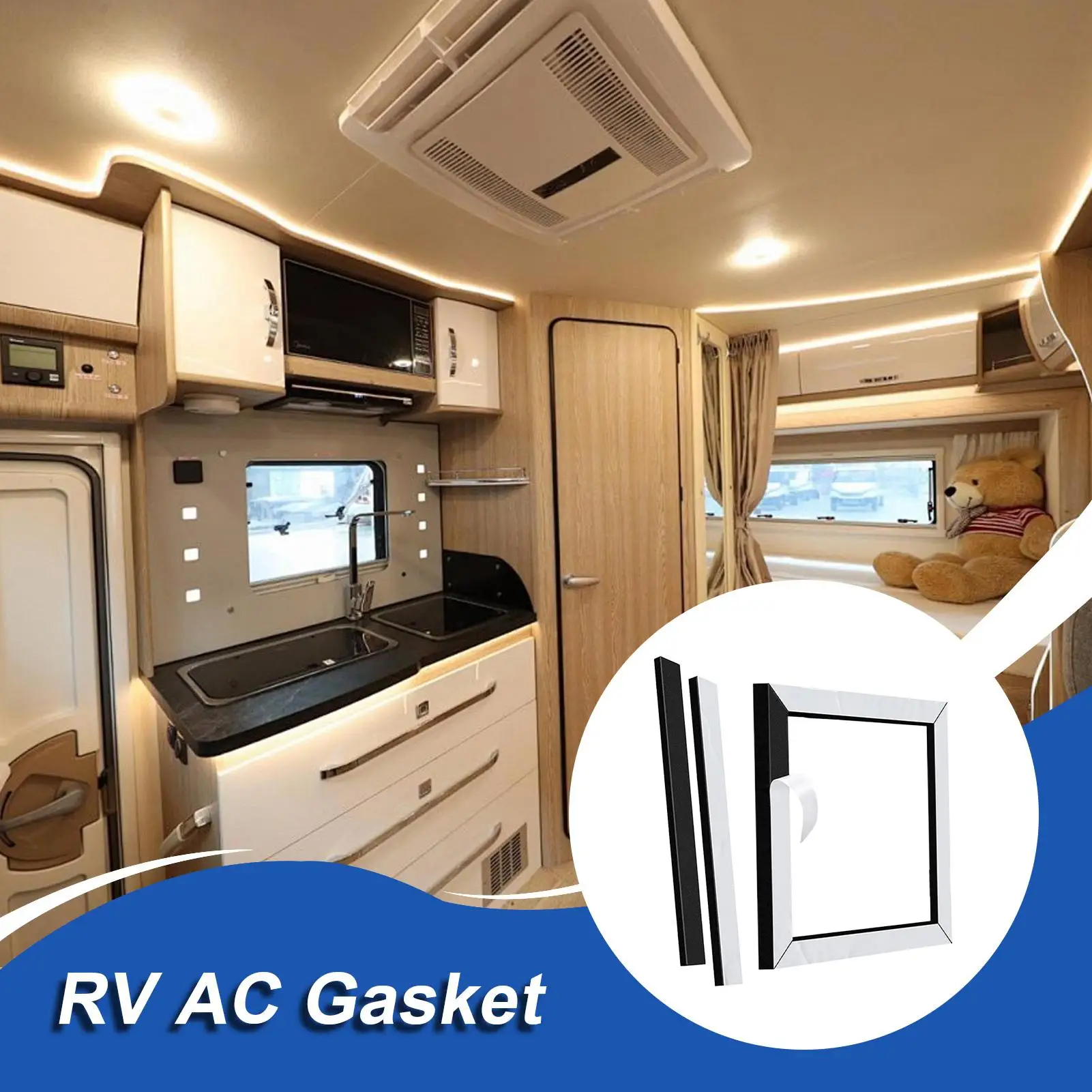 

RV Air Conditioning Sealing Gasket EVA RV Air Conditioning Sealing Strip 14 Inch Universal RV Roof AC Picture Frame Gasket Kit