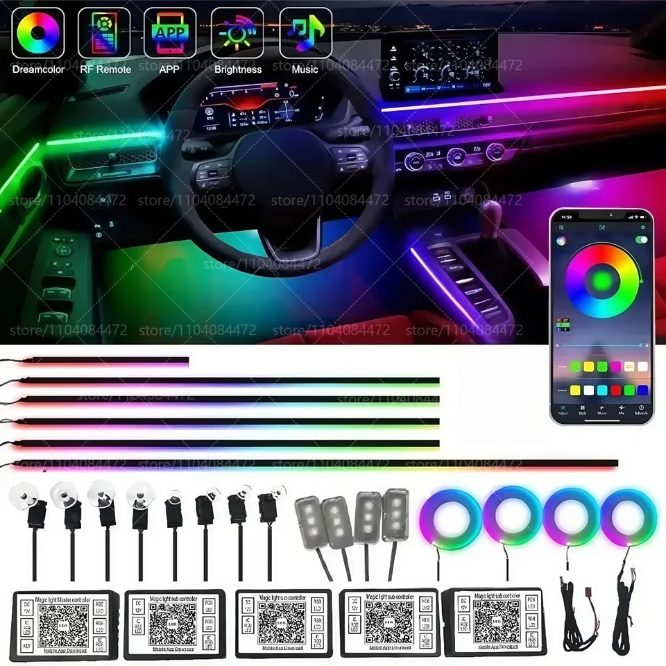 フォルクスワーゲン シロッコ 53/13B 22in1 RGB 車内装飾 アクリル製