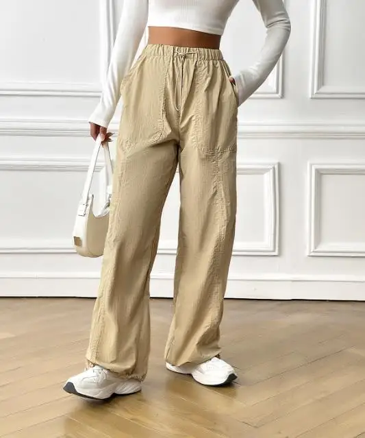 2025 Autumn/Winter New Women's Fashion Casual Solid Color Straight Leg Pants Women's Wear