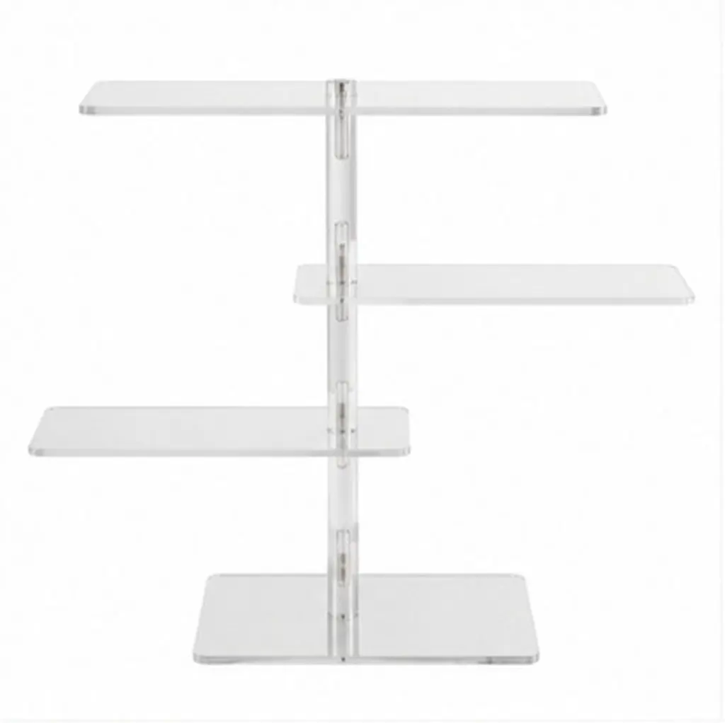 1Pcs Sturdy Clear Acrylic Display Stand 4-Tier Jewelry Rack for Sunglasses Necklaces Rings Bracelets Desktop Storage Decor