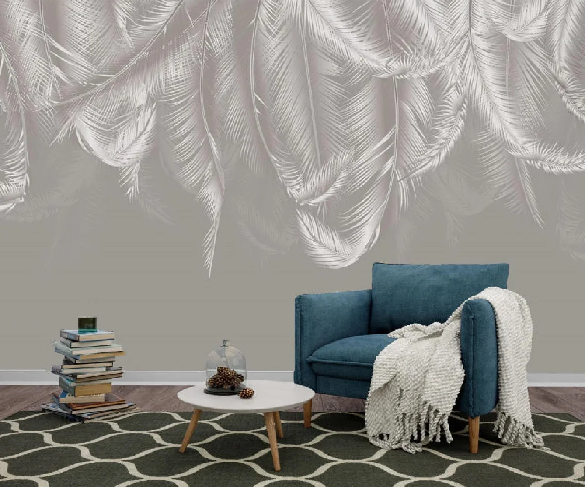 Customize wallpaper any size Nordic green plant palm tree leaves mural home decoration hanging picture wallpaper обои