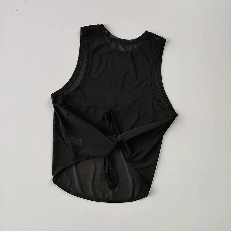 Sportweste für Damen, schnelltrocknend, locker geschnitten, für Laufen und Fitness, ärmellos, mit schönem Rückendesign, Mesh-T-Shirt, Smock, Yoga-Bekleidung – Detail 7