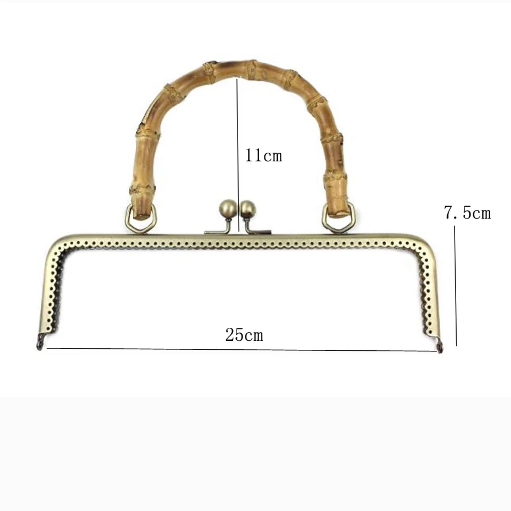 Металлическая рамка для сумок и кошельков в винтажном стиле, застежка-пряжка с бамбуковой ручкой, застежки для ювелирных изделий, товары для изготовления кошелька