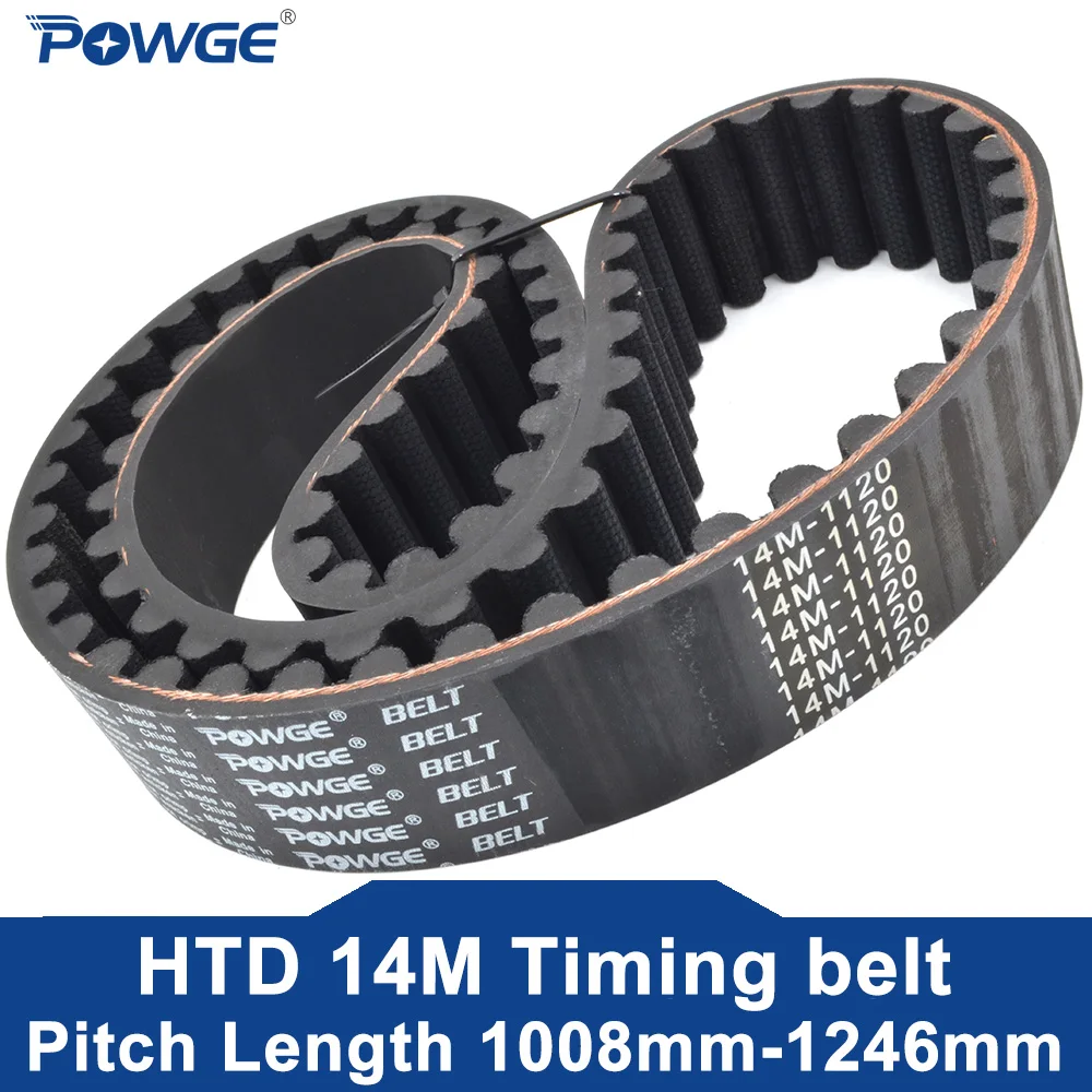 POWGE HTD 14M Timing belt Lp= 1008 1036 1050 1064 1078 1092 1120 1134 1148 1162 1176 1190 1204 1218 1232 1246 Width 20-125mm