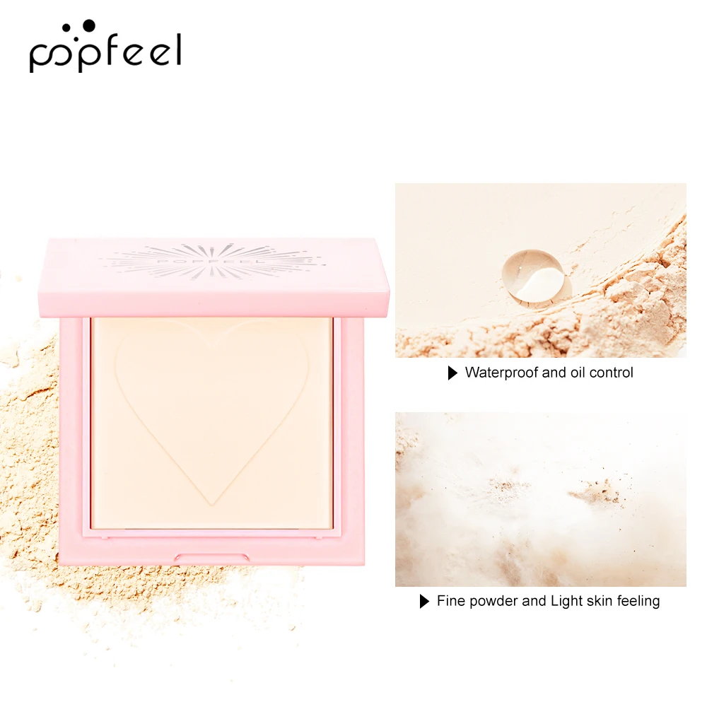 POPFEEL Face Setting Powder Compact - Waterdichte oliecontrole, ultrafijne textuur voor een lichtgewicht vlekkeloze afwerking, EasyTouch-Ups