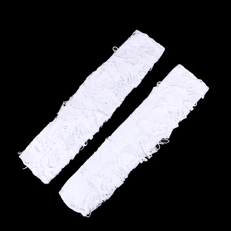 

Повседневные перчатки со сломанными разрезами, сексуальные готические перчатки без пальцев, перчатки для Хэллоуина, черные рваные дырки, декор, перчатки для косплея для взрослых