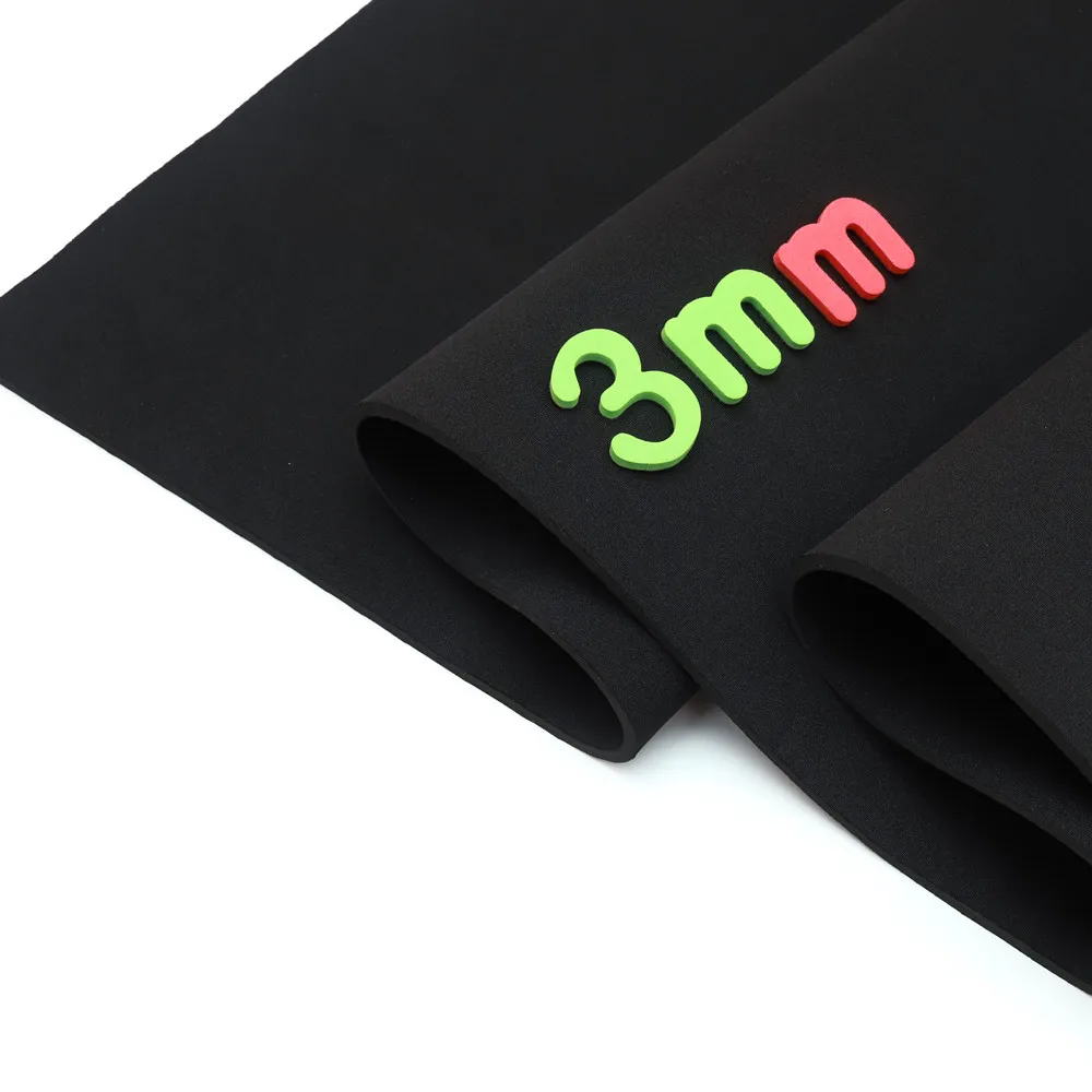 SBR Neoprene Sewing Cloth Fabric, School Bag, Mug Cover, Black Stretch, Waterproof Dive Cloth, 3mm Thick, Multi Size