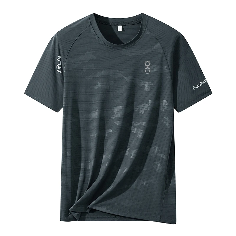 Men's Casual ort Sve T-irt Running Training Outdoor Leisure Sport Moisture ng Qui Dry Breathable Hanfu Top