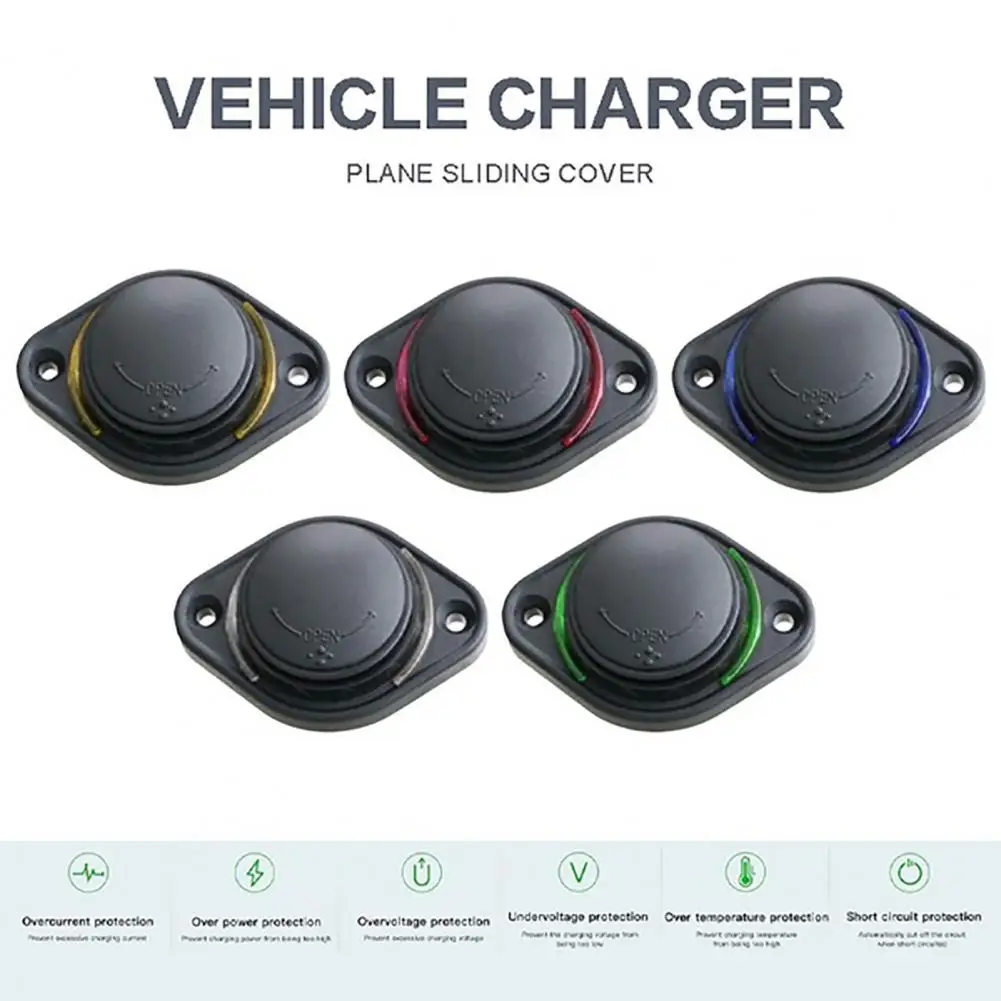 12-24V 3.1A Dual USB Charger Power Socket Adapter Charging Panel Mount for Motorbike Car Boat ATV UTV Camper Caravans