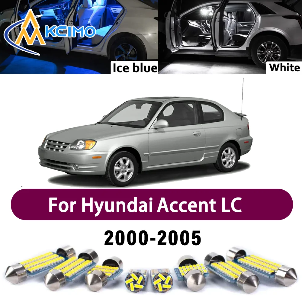 

Premium LED Interior Lighting Kit for Hyundai Accent LC 2000-2005 2001 2002 High-Quality Error-Free Dome Map Trunk Auto Lamps