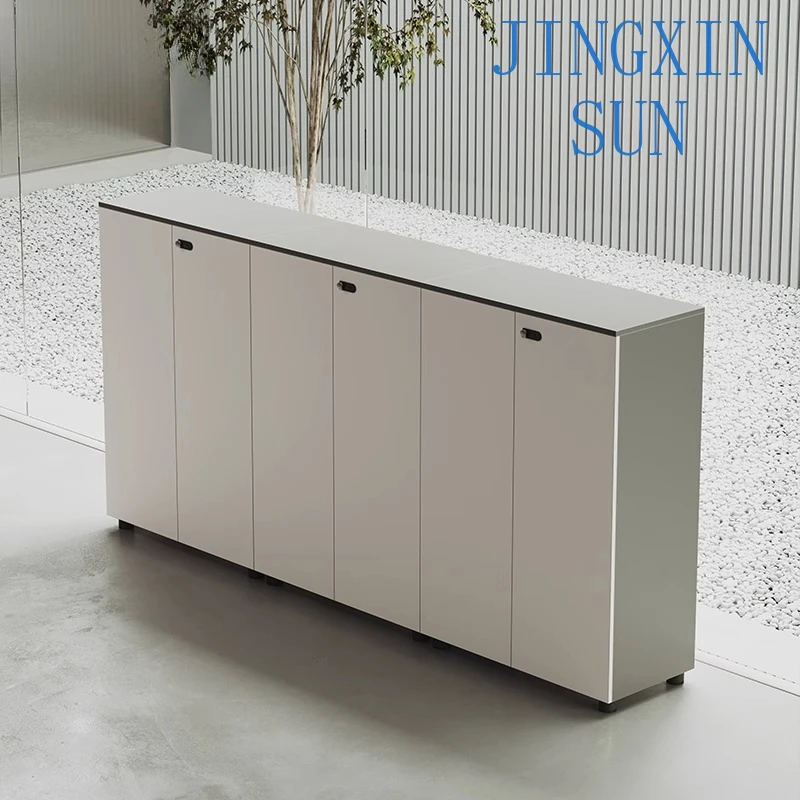 File Cabinet for Office Storage Low Cabinet for Home Organization Long Storage Partition for Documents Wooden Flower Trough