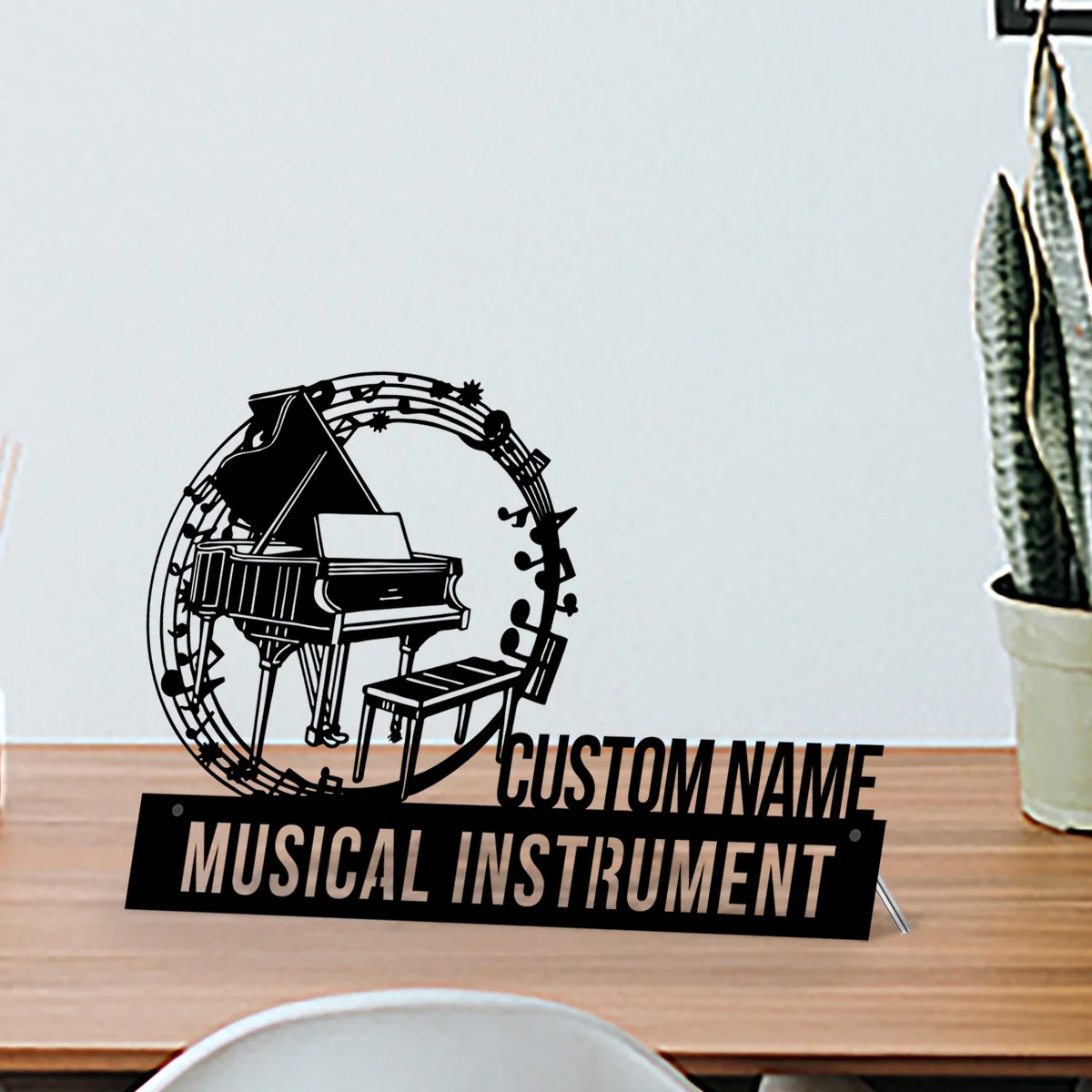 Custom Piano Musical Instrument Desk Name Plate Wedge Personalized Pianists Nameplate Executive Office Sign Company Shelf Tablet