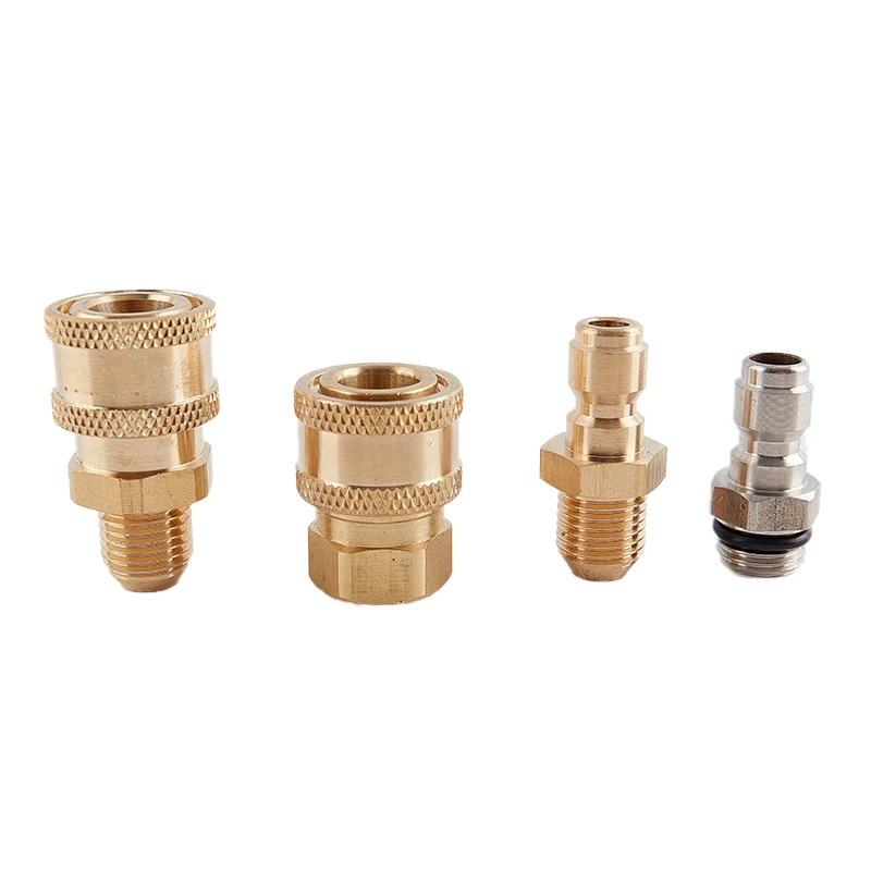 1/4" Brass High Pressure Quick Coupling Car Washer Adapter Water Gun Hydraulic Coupler for Garden Irrigation