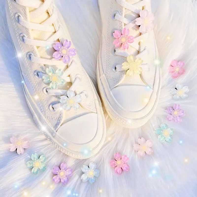 1PCS DIY Flowers Shoe Buckle Lace Decoration Girls and Children's Shoes Accessories Charms Trend Creative Shoelaces Decorative