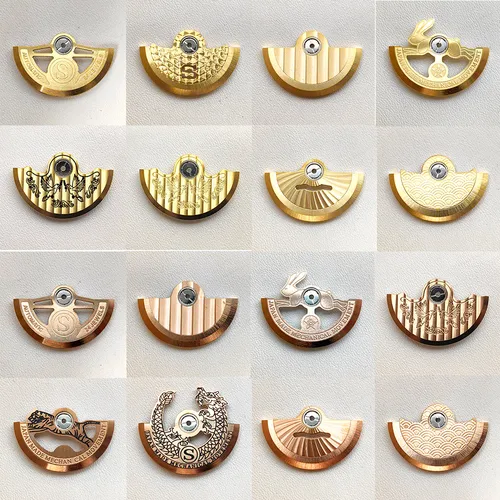 Martillo de Rotor de movimiento NH35 dorado y rosa apto para NH36 NH38 NH39 4R35 7S26 NH35 piezas de Rotor de martillo de peso oscilante de movimiento