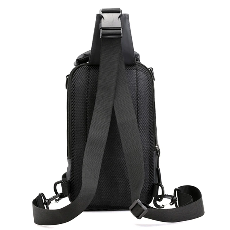 Fashion Men Nylon Backpack Rucksack for Charging USB Interface Male Crossbody Bag Shoulder Messenger Chest Bags Knapsack Daypack