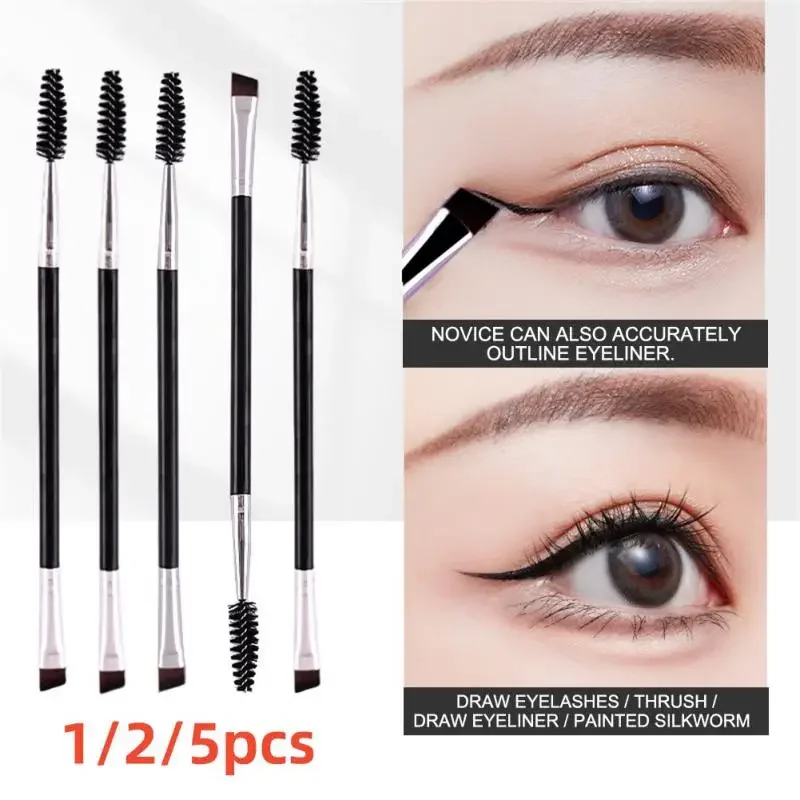 Eyebrow Brush Eyelash Comb makeup brushes Dual Ended Angled brush Spoolie brush 2 in 1 Lash eyebrow brush set makeup tool