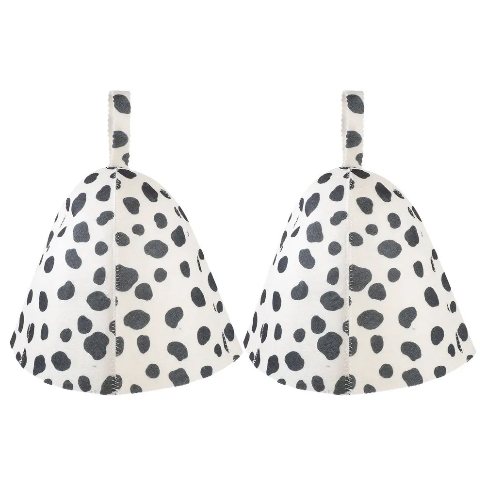 

2pcs Dry Hair Cap Felt Sauna Hat Lightweight Breathable Bath Hat For Women Reusable Sauna Supply Shower Accessory Bathroom