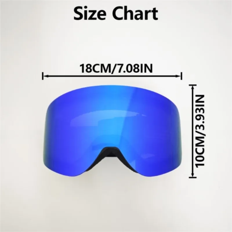 Outdoor Wind Block Ski Goggles For Daily Use, Large View Transparent Anti-Fog Lens, Dust Resistant Soft Skin Touch Frame