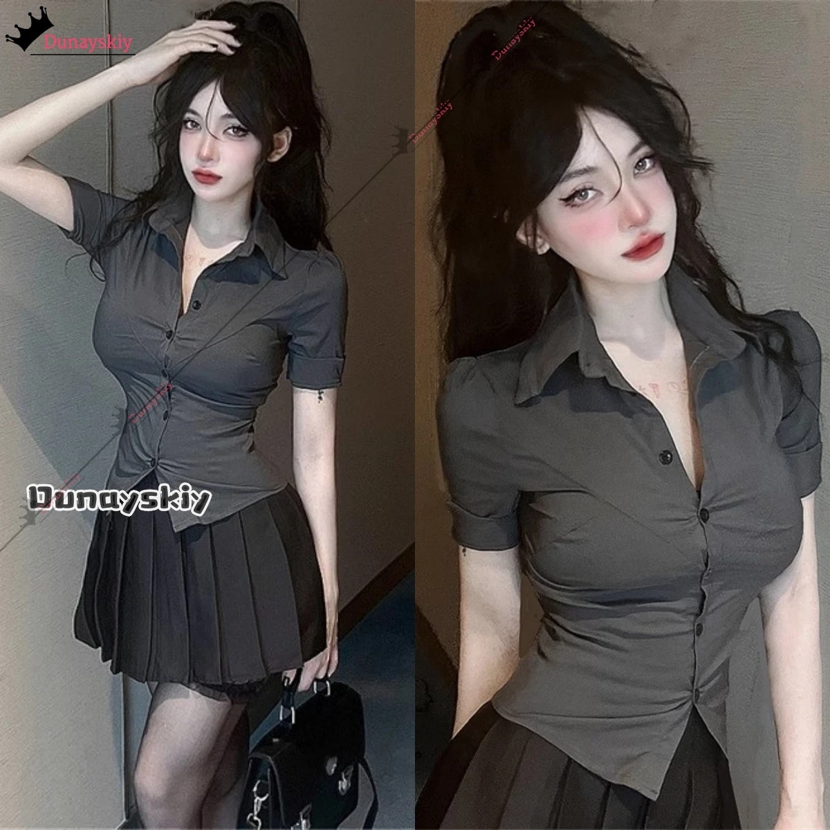 

Kawaii Women Shirts Jirai Kei Lolita Cosplay Costume Japanese Style Blouse Elegant Long Sleeve Sweet Outfit Halloween Disguise