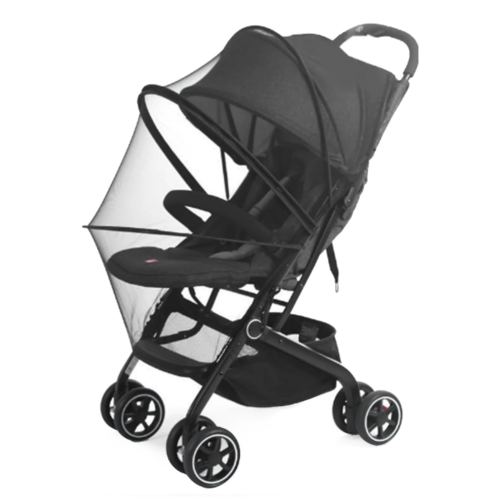 Baby Stroller Repellent Net Universal Zipper Foldable Stroller Mesh Large Repellent Net Black Edge Black Net