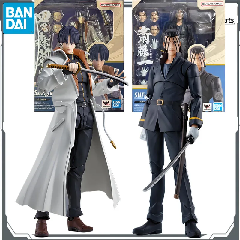 

Bandai Original SHFiguarts The Wanderer Sword Heart Shishioh Mori Sounosuke & Saito Hajime Модель игрушки Модель подарки для мальчиков