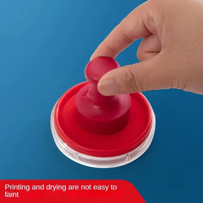 M&G Stationery Φ80mm Transparent round Financial Quick-drying Ink Pad Office Supplies Red 1pc