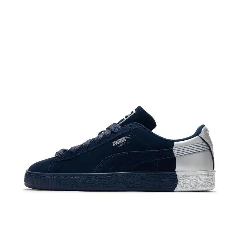 Puma Suede Navy Fashion Classic Suede Men Women Skateboarding Comfortable Non Slip Couples Walking Sneakers 398306-02